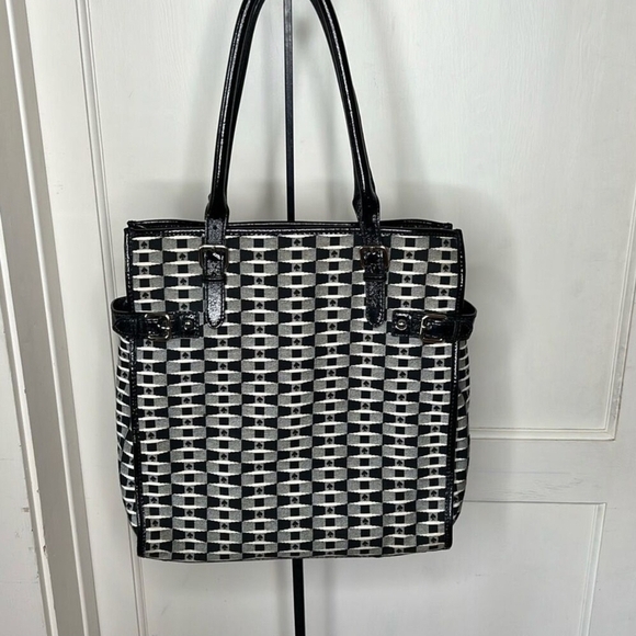 Kate Spade Large Checkered ♠️ Tote/Bag Story Book Lining HTF RARE FIND! FEW MADE - Picture 5 of 6